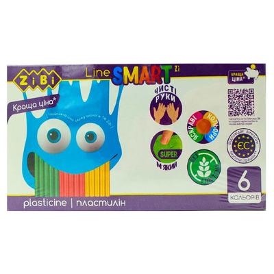 Пластилін 6 кольорів 120г  SMART Line. ZIBI 6221