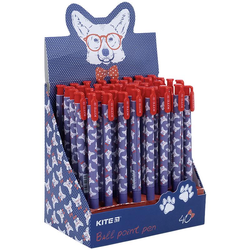Ручка кулькова автомат KITE Corgi синя. 21-363-01