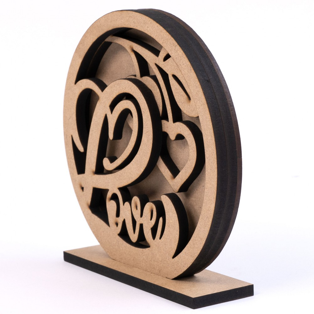 3D композиція Love 2. МДФ, 15*15см, Rosa Talent 7656