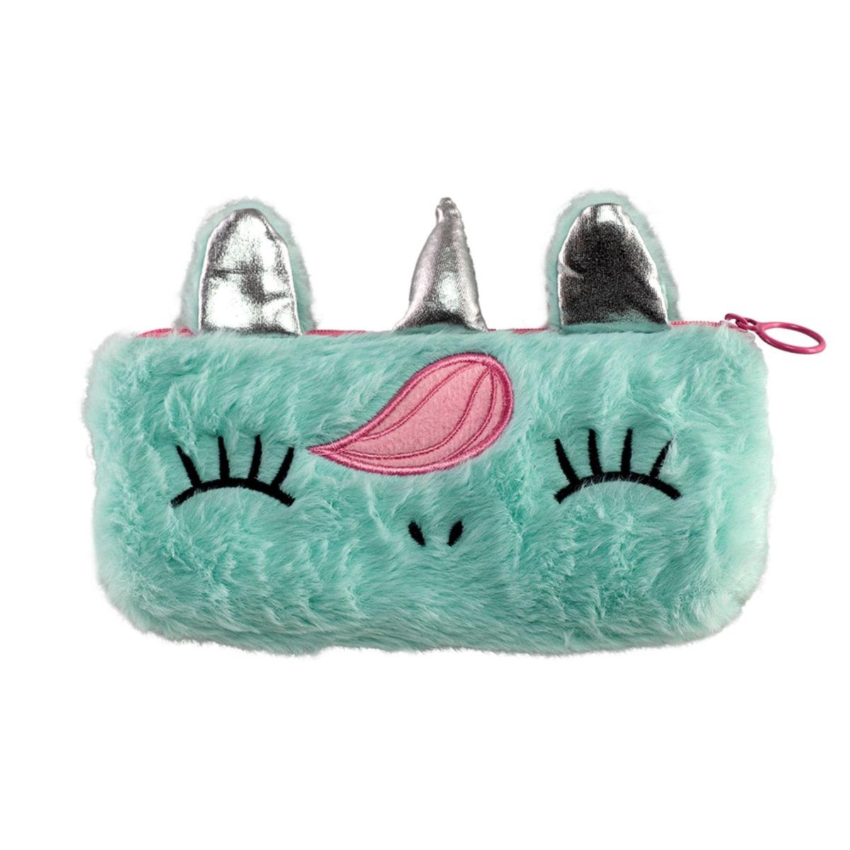 Пенал-косметичка тканевий на 1 відділення. Unicorn блакитний. Zibi 20.0006-14