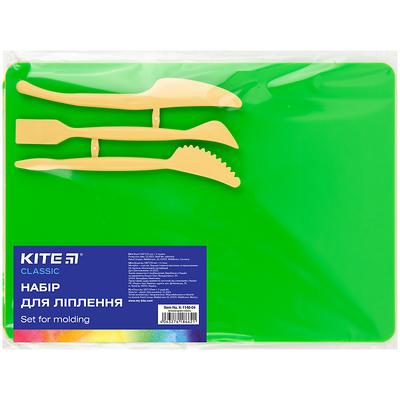 Дошка для пластиліну В5 (25*18)+стеки, пластик, зелений Kite 1140-04