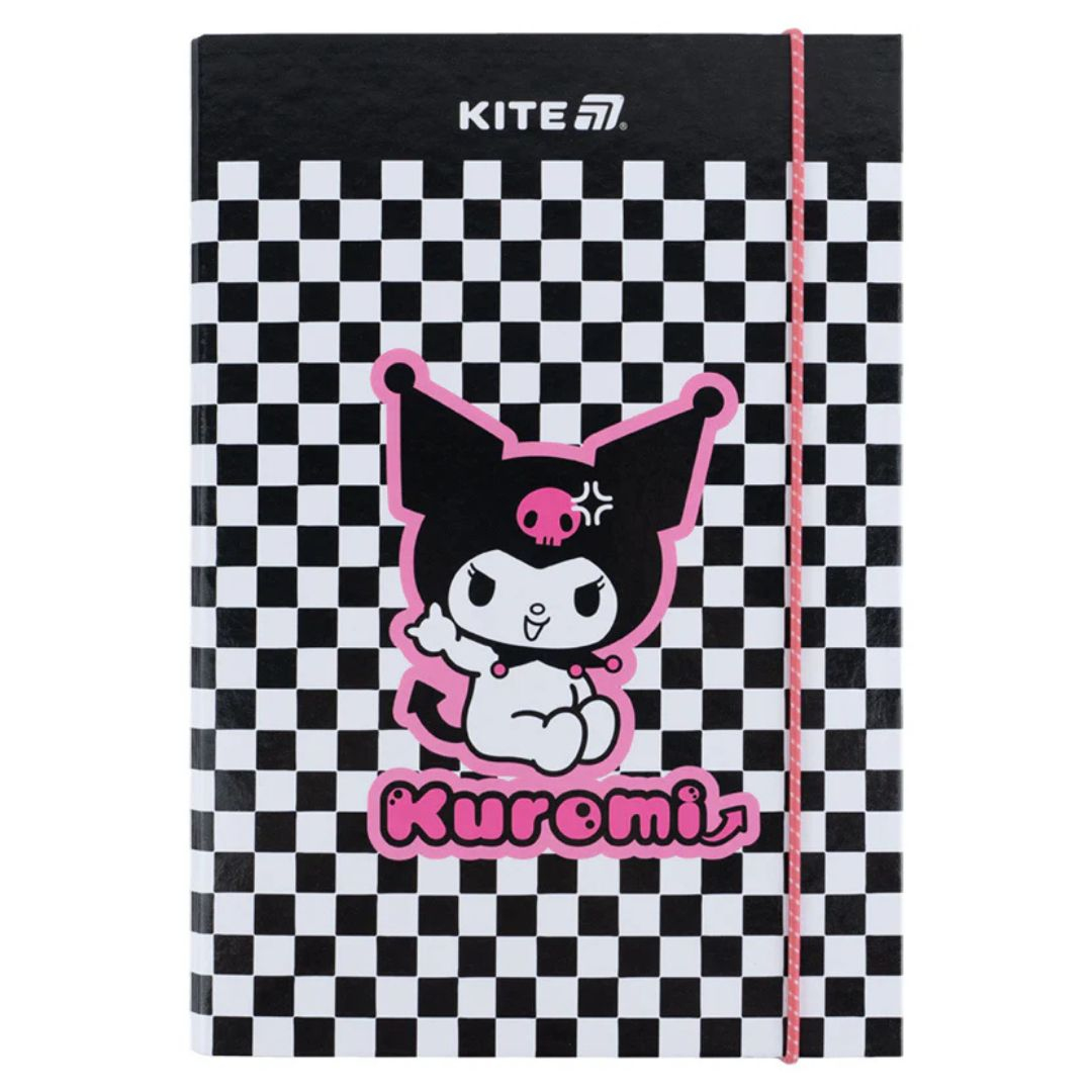 Папка для зошитів В5 на гумках. Kuromi. Kite 25-210-3