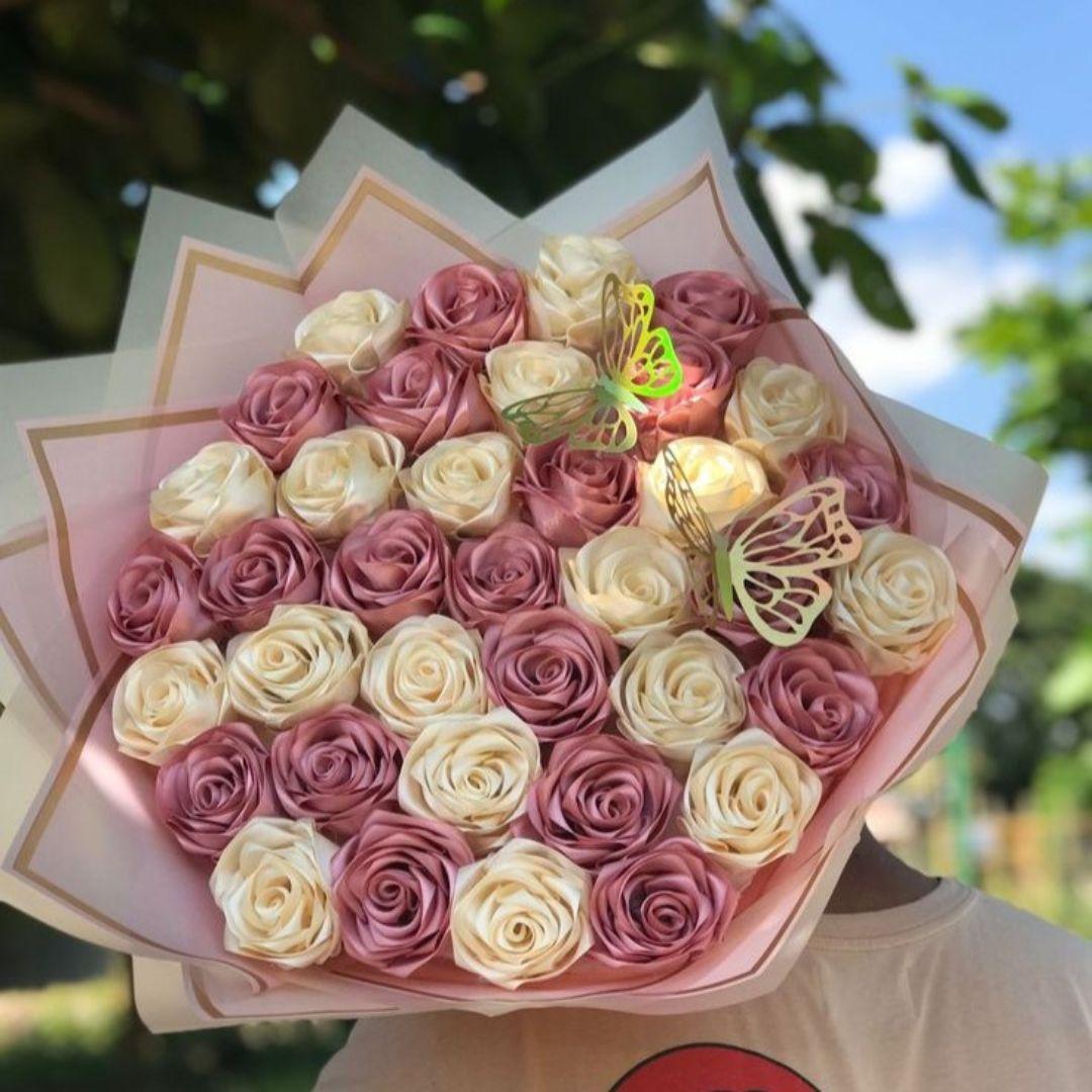 Стрічка атласна 5см. зелена. 33м/рулон. Marill 5820
