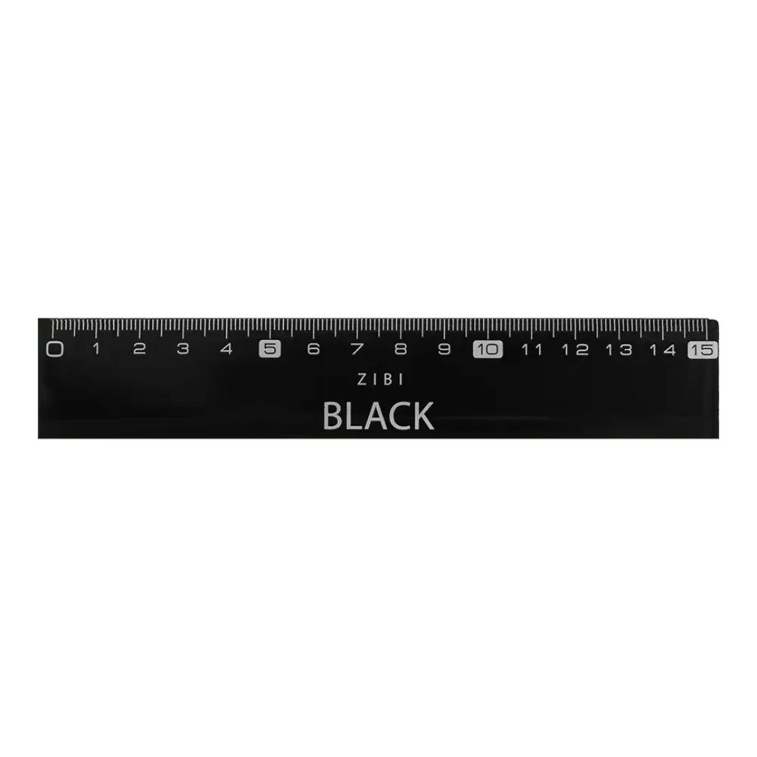 Лінійка пластикова 15см. Black. Zibi 5615