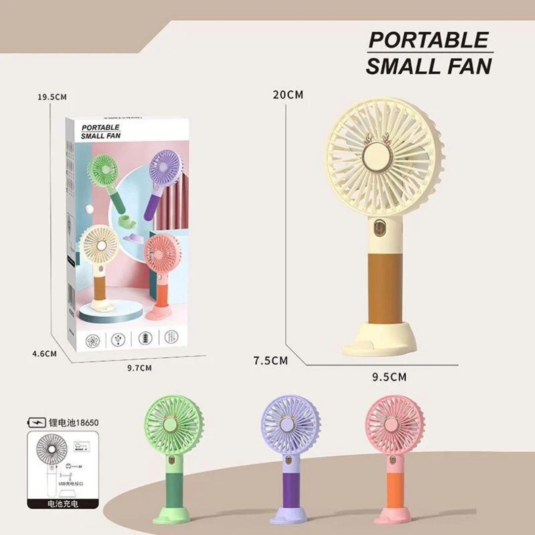 Вентилятор Portable Small Fan 3 режими  USB Type-C з підставкою 122