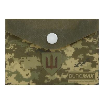 Папка-конверт на кнопці А7 пластикова Buromax. Military 3923-04
