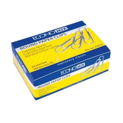 Скріпки 33мм, 100шт,  кругла. ECONOMIX. 41012