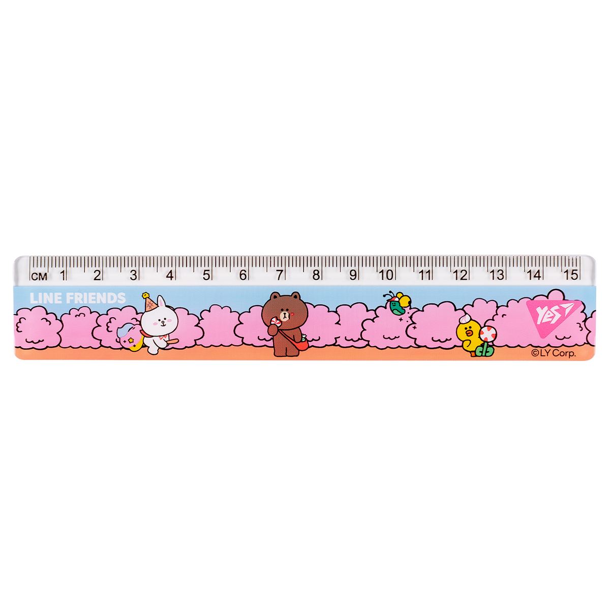 Лінійка пластикова, 15 см  Line Friends. Yes 370656