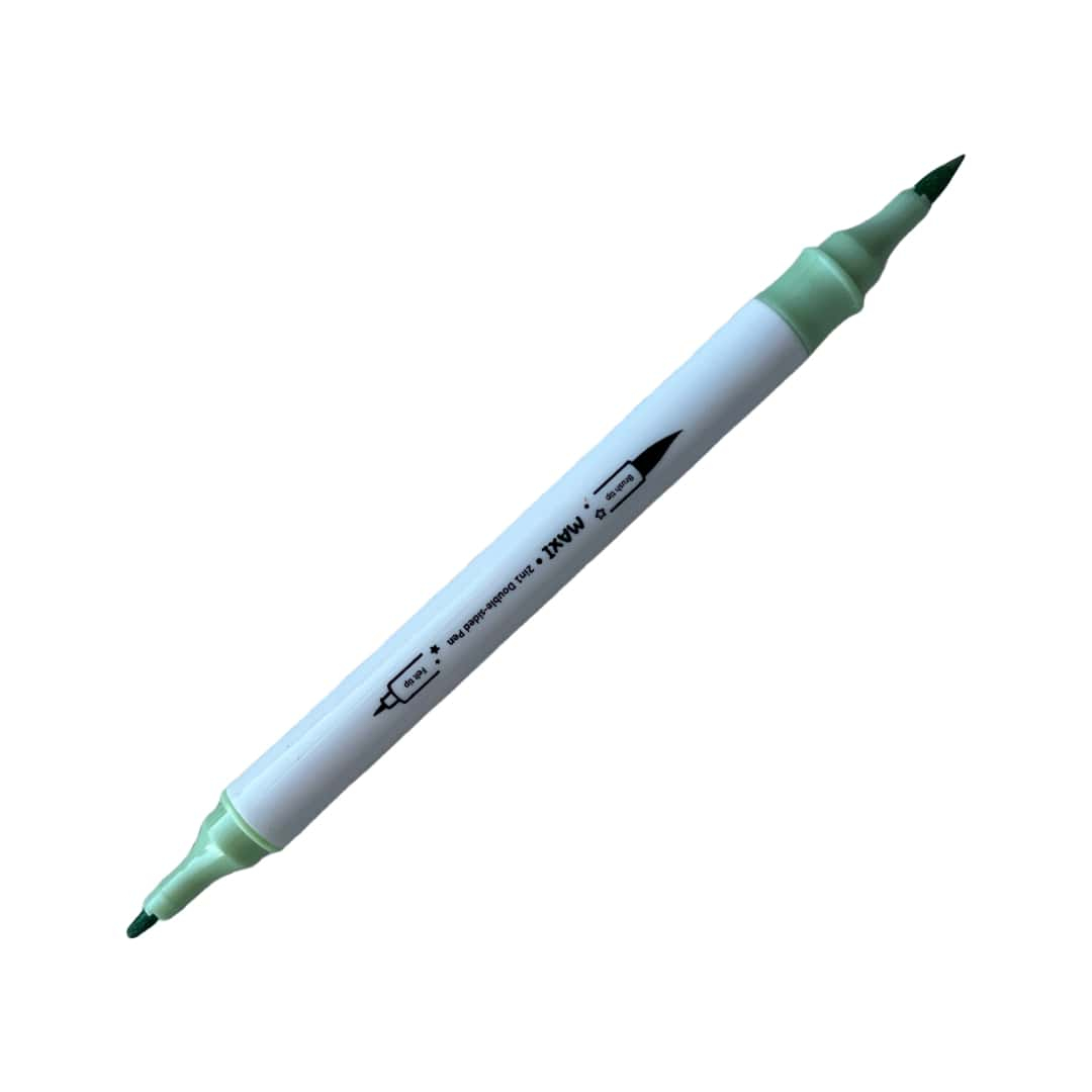 Маркери металік двосторонні felt+ brush 0,3-8мм 12 кольорів. MAXI   15248