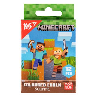 Крейда кольорова 12шт. Minecraft. YES 400483