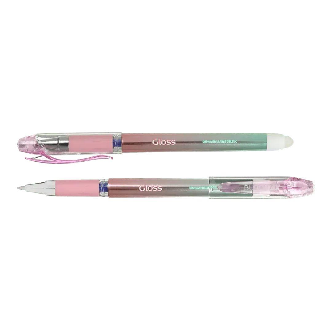 Ручка гелева Пиши-стирай Gloss 0.5мм. Гумовий гріп. Синя. Buromax 8312-01