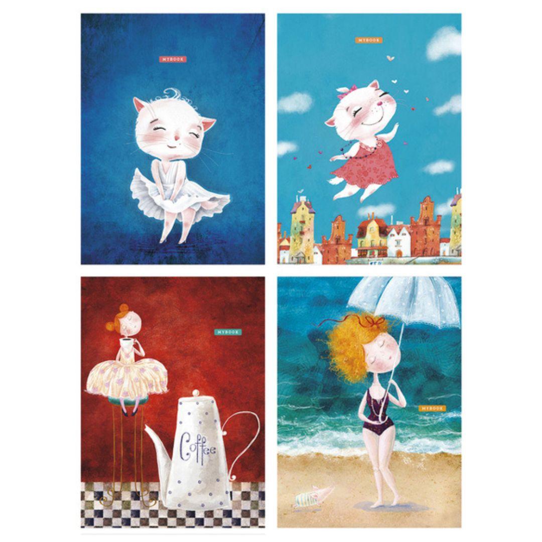 Зошит В5. 40рк. 70г/м2 Malibu клітинка/без лініювання. TwinBook. Школярик 040-566