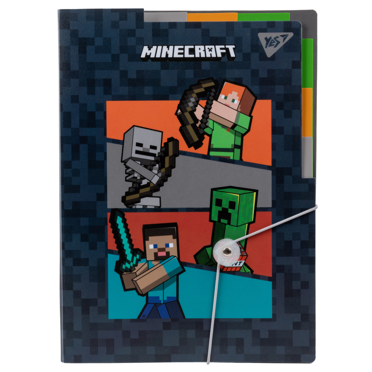 Папка А4 на гумці, з кольоровими роздільниками Minecraft  Yes 492112