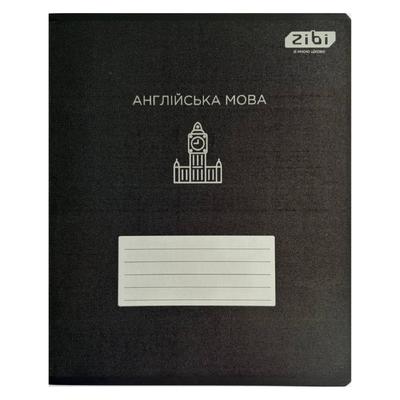 Зошит А5. 48 аркушів. Клітинка. Англійська мова. Предметний. Black. Zibi 1700-17