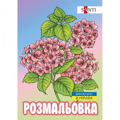 Розмальовка-антистрес А4. Флористика. 12 стор. Santi 743058