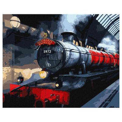 Картина по номерах. Harry Potter: Хогвортський експрес з фарбами металік 40*50 см. Ідейка 5210