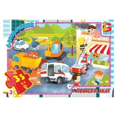 Пазл на 35 елем. + постер. Аварійні служби. G-Toys 07