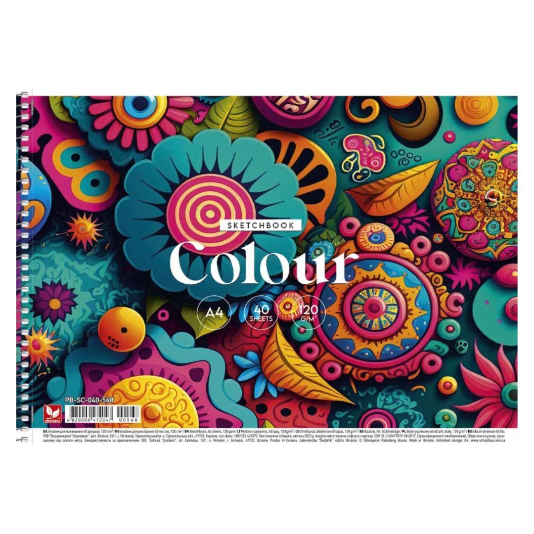 Альбом для малювання А4 40арк. пружина. 120г/м. перфорація. Школярик 537