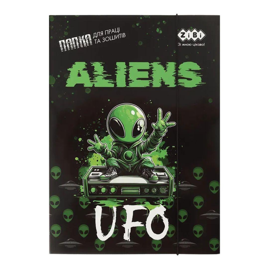Папка для праці та зошитів А4  UFO. картонна на гумці. Kids Line 14940-01