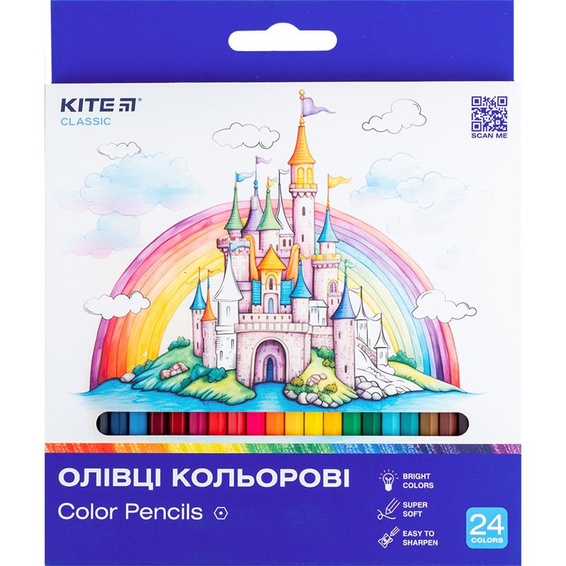 Олівці кольорові 24шт. Замок. KITE K-055