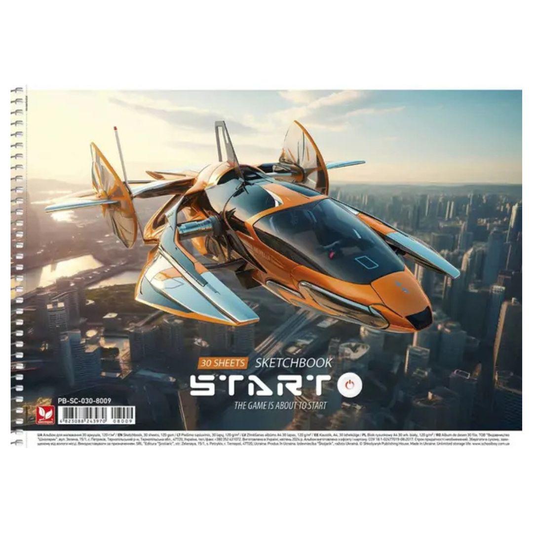 Альбом для малювання А4 30арк, пружина 120г/м, мікс 030-8035