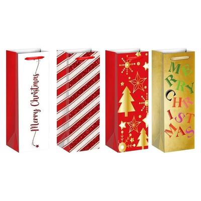 Пакет подарунковий 13х8,5х36см. Bottle Xmas. Malevaro 0455