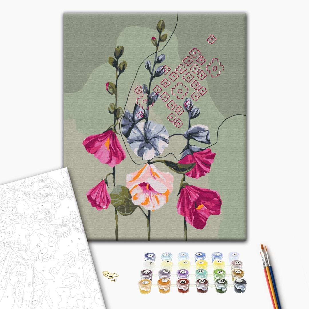Картина по номерах. Мальви розцвіли. 40х50см. Brushme 54457