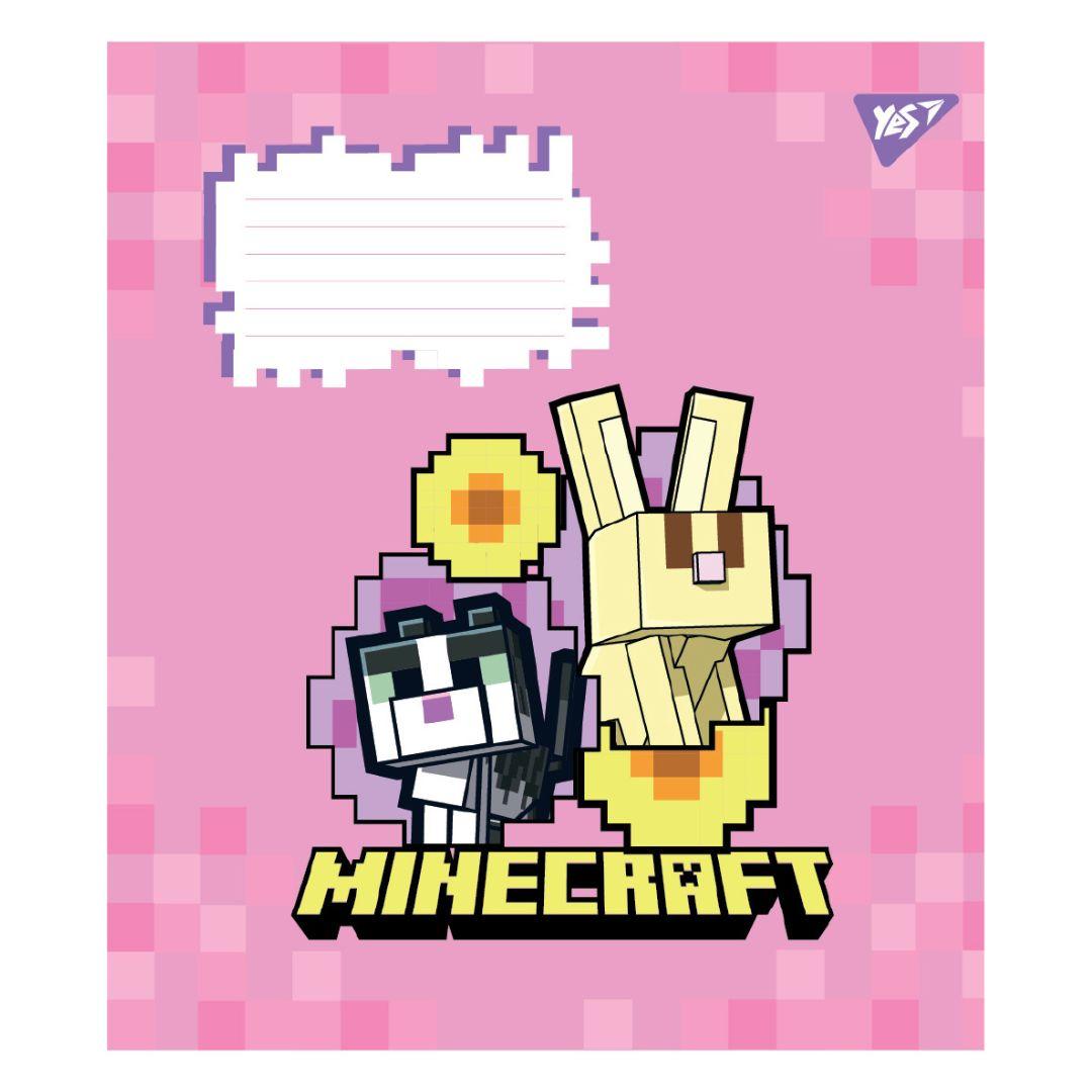 Зошит А5. 18 аркушів. Клітинка. Minecraft flowers. Yes 767586