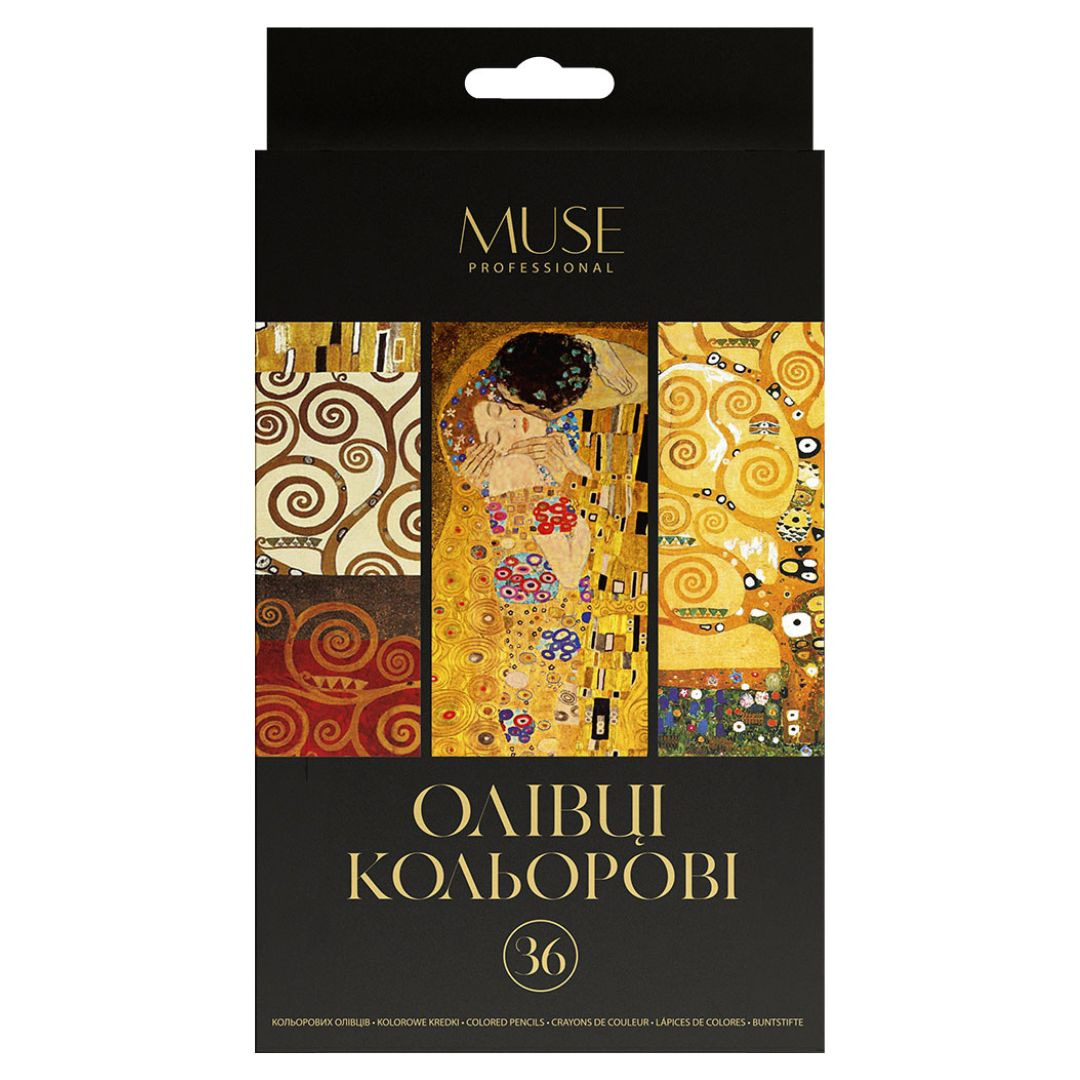 Олівці кольорові тригранні MUSE 36кол.+точилка. Школярик 107-36