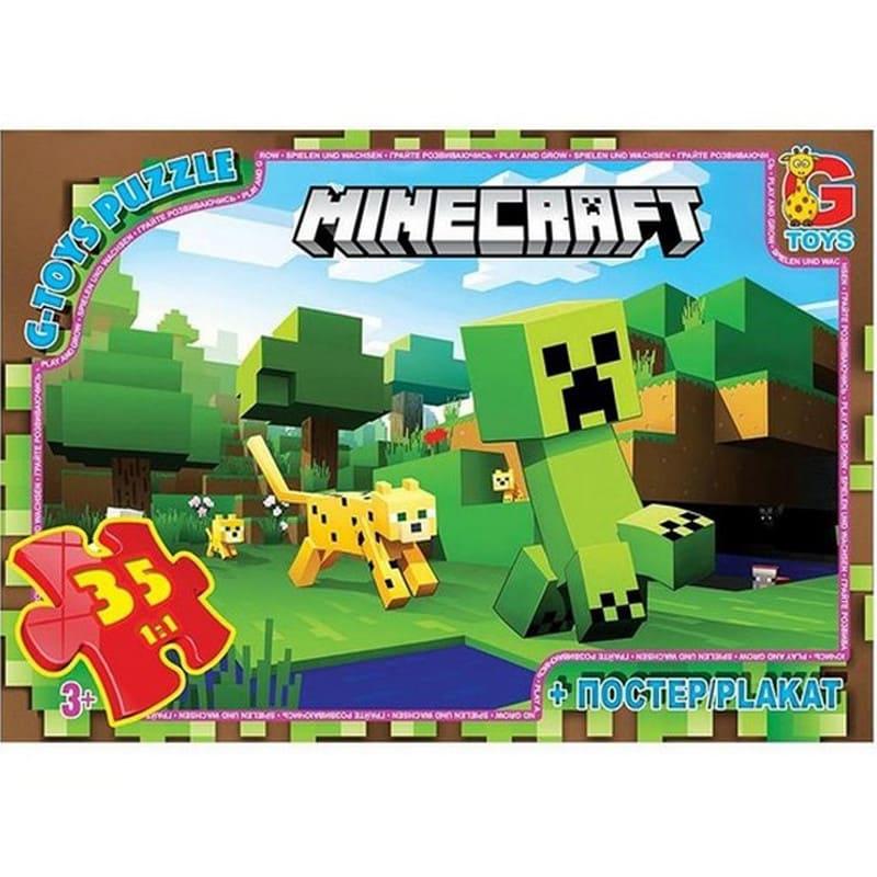 Пазл на 35 елем. + постер Minecraft animals. G-toys 795