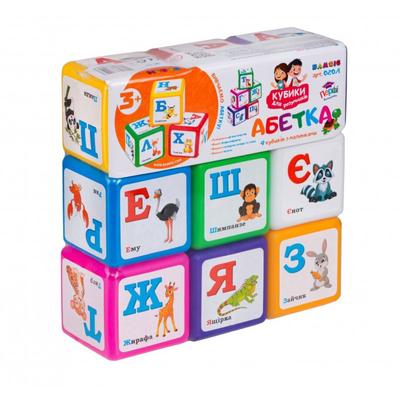 Кубики 9шт. Абетка з картинками велика. Бамсік 020