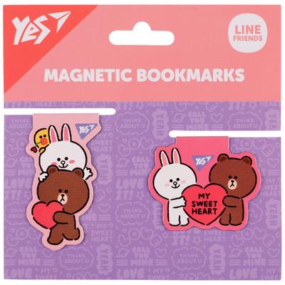 Закладки магнітні 2шт. Line Friends Sweet heart. Yes 708107