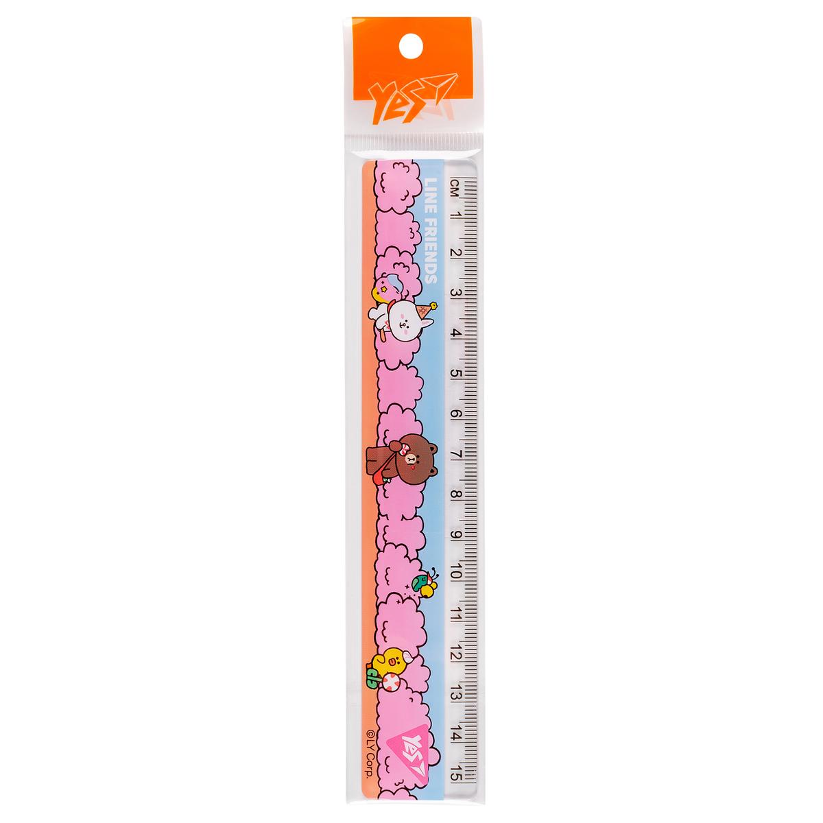 Лінійка пластикова, 15 см  Line Friends. Yes 370656