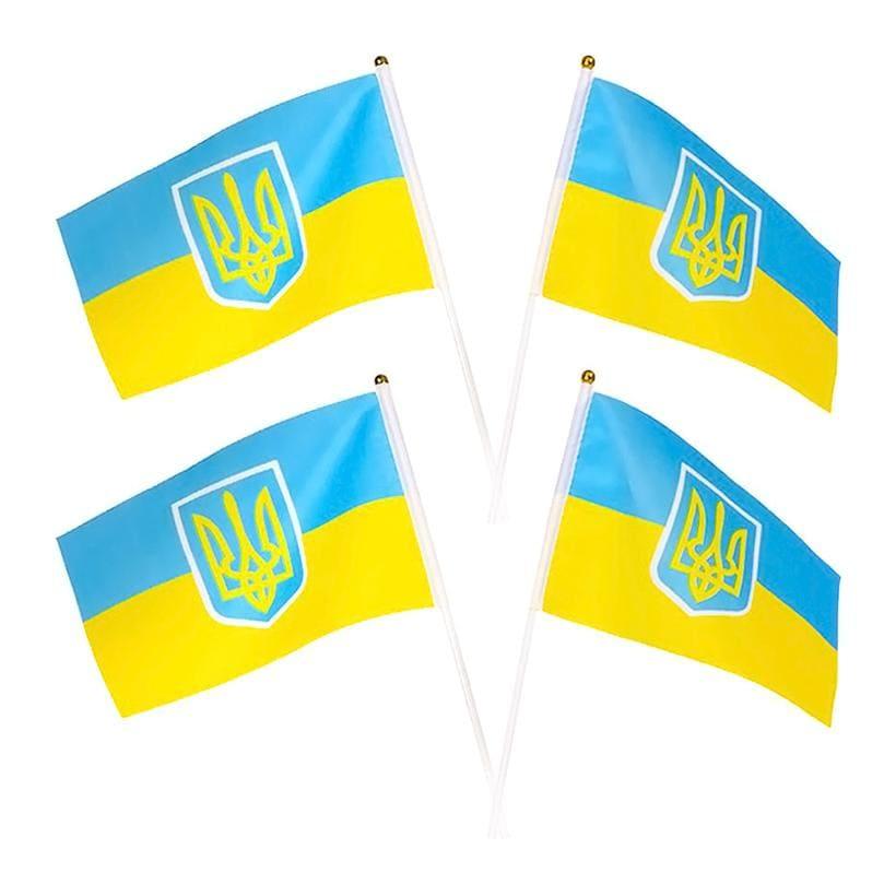 Прапор України 20х28см на паличці. Колоріт 2028