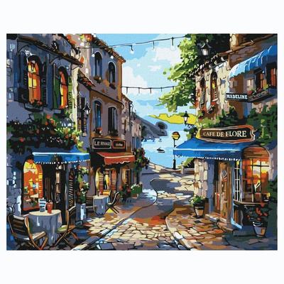 Картина по номерах. Ресторан на узбережжі. 40*50 см. Плівка. Ідейка. 3652