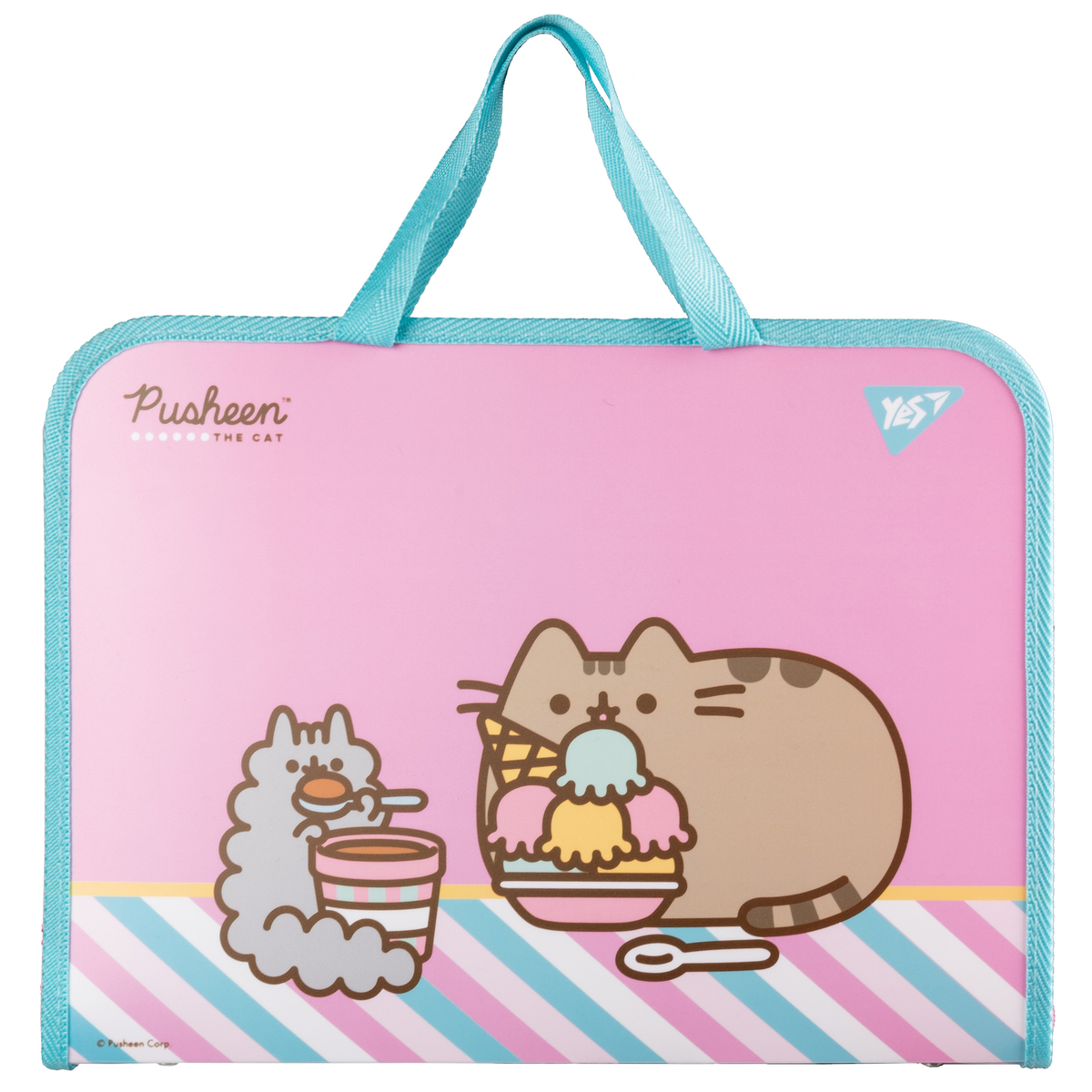 Папка-портфель пластиковий на блискавці з ручками А4. Pusheen Stormy. Yes 492238