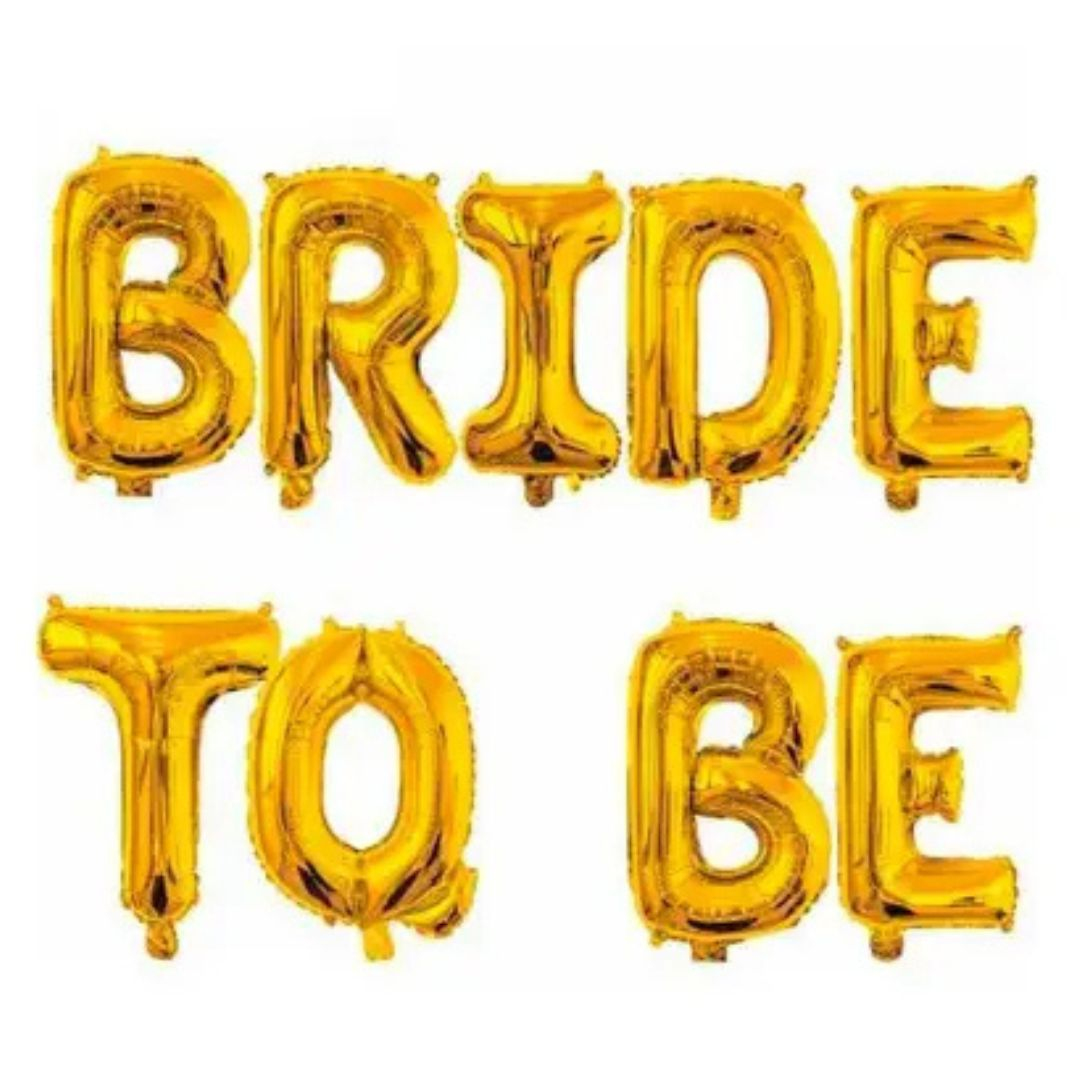 Кулька фольгована 40см 16'' Надпис Bride to be золото 02513