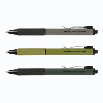 Ручка автоматична масляна 0,7мм. синя з грипом. Military. Buromax 8369