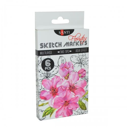 Скетч-маркери акварельні 6 кол. Floristics. SANTI 390569