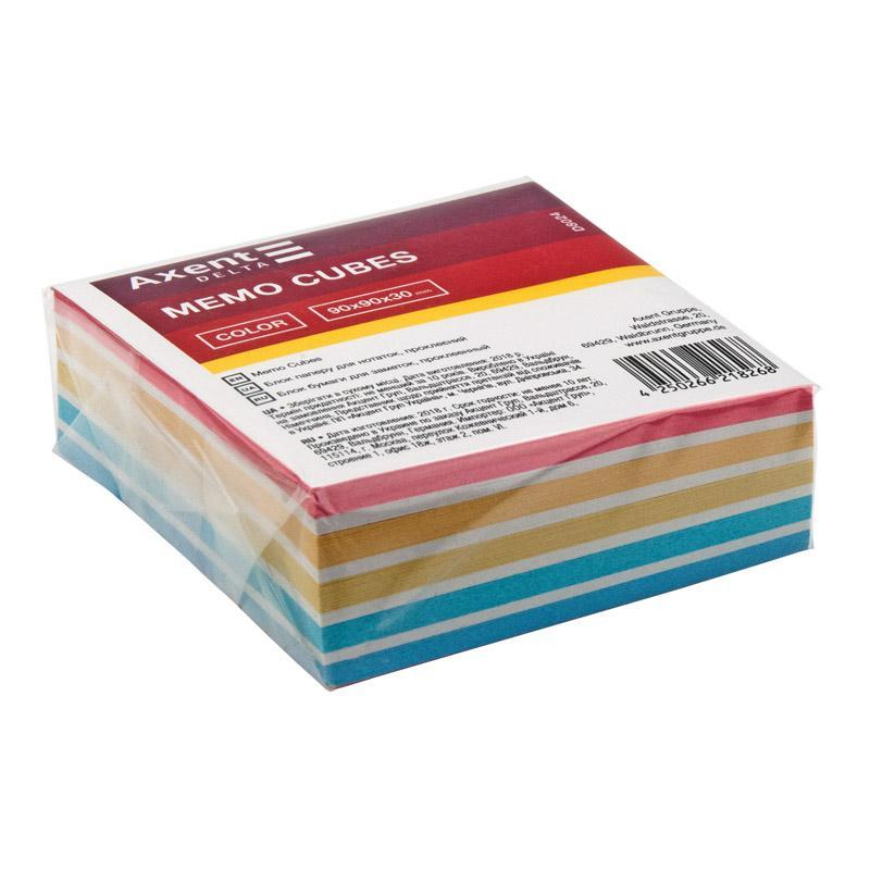 Папір для нотаток 90*90*30мм. проклеєний. COLOR. Axent 8024
