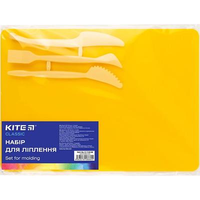 Дошка для пластиліну В5 (25*18)+стеки, пластик, жовтий Kite 1140-08