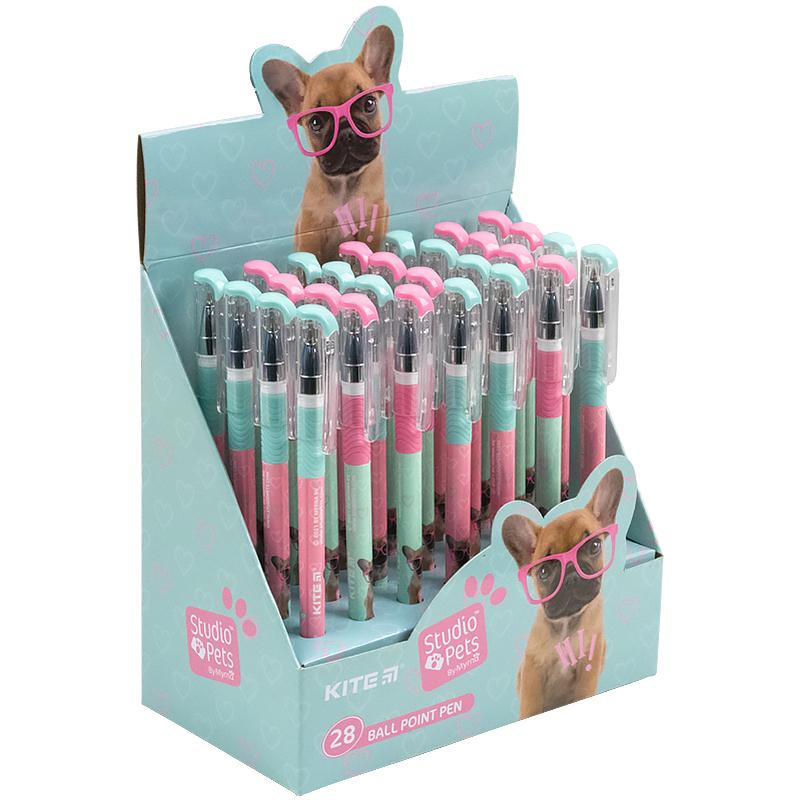 Ручка кулькова Studio Pets синя. KITE. 21-032