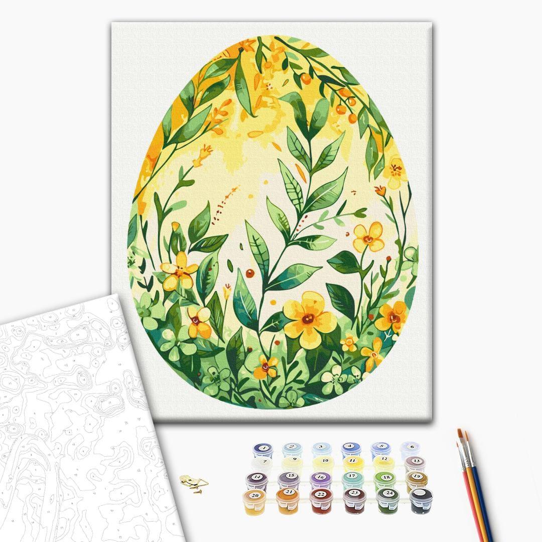 Картина по номерах. Квіткове Великоднє яйце. 40х50см. Brushme 53946