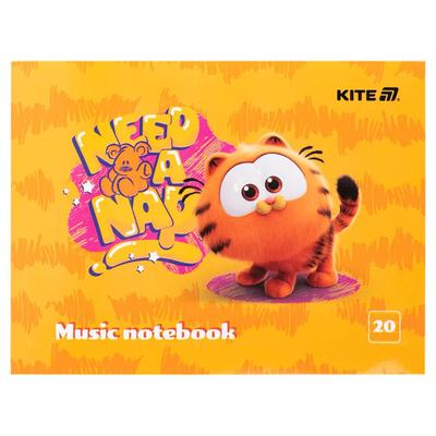Нотний зошит А5. 20 аркушів. Garfield. Kite. 25-405