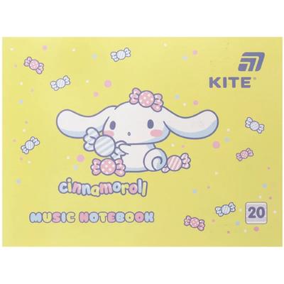 Зошит для нот А5. 20 аркушів. Cinnamoroll. Kite 26-405
