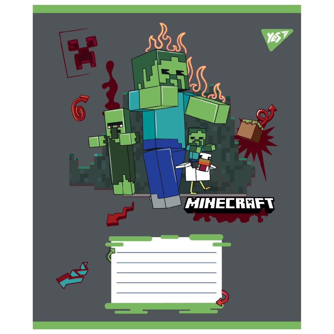 Зошит А5. 18 аркушів. Клітинка. Minecraft heroes. Yes 767579