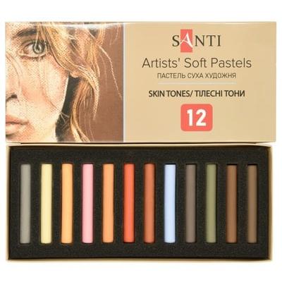 Пастель суха художня 12 кол. Skin tones. Santi 353697