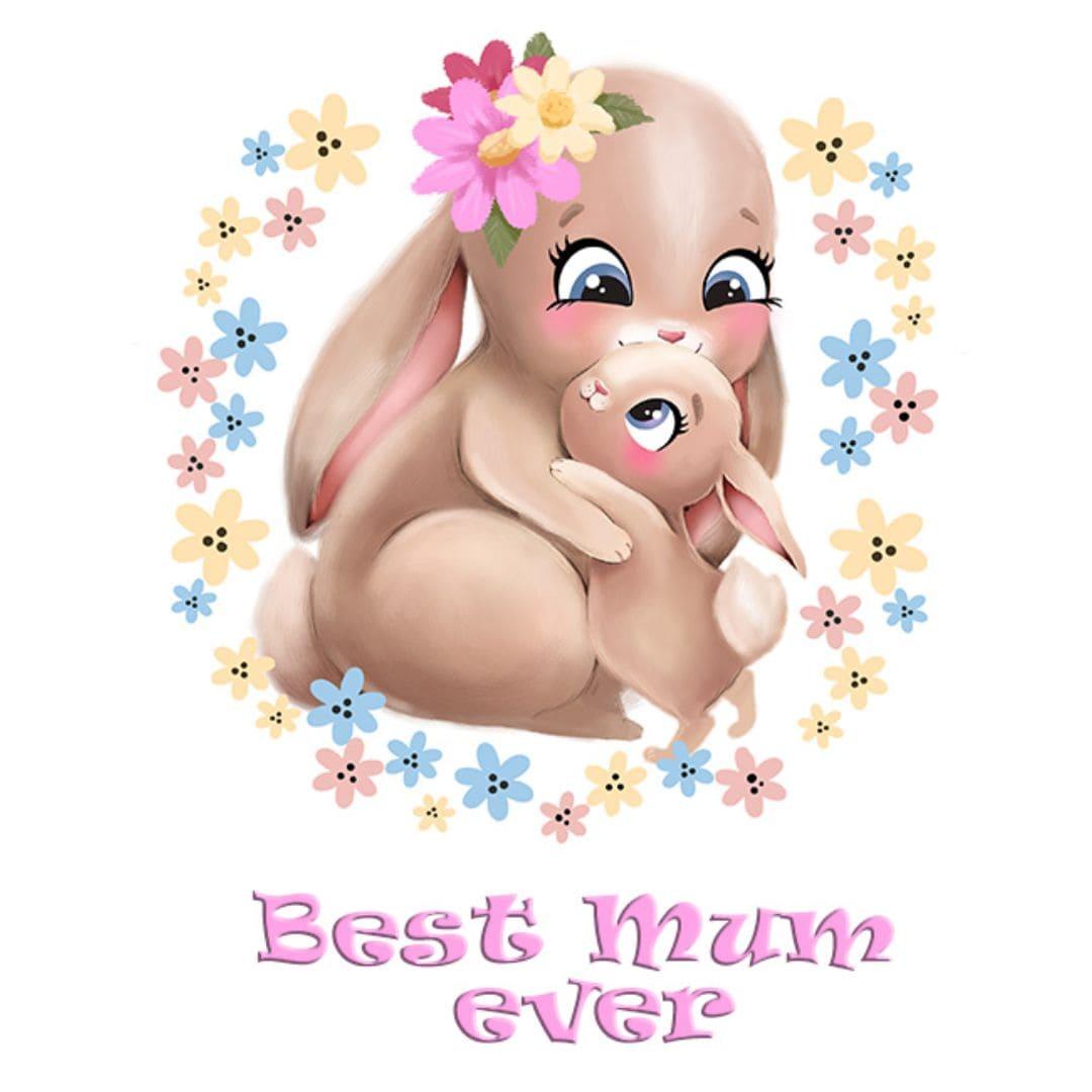 Діамантова мозаїка 21х25см. Best mum ever зайчики. Гулівер 177218