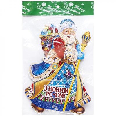 Новорічна прикраса плакат Дід Мороз 37*23см 2009