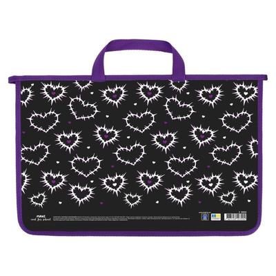 Портфель пластиковий на блискавці з ручками А4. 2 відділення. Heart. Coolforschool 30056